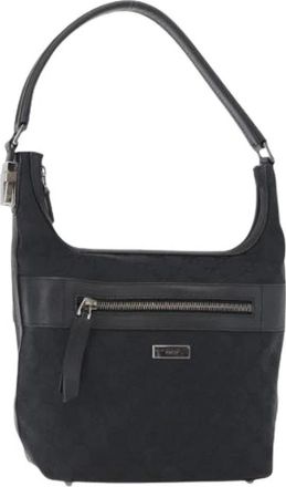 Gucci Pre-owned Shoulder Bags, female, Black, Size: ONE SIZE Pre-owned Canvas Shoulder Bag