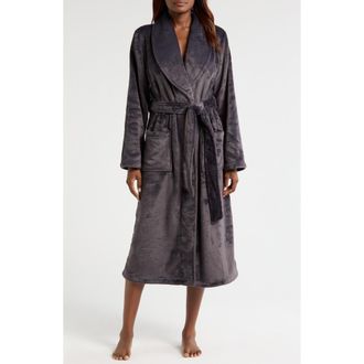 Nordstrom Shawl Collar Plush Longline Robe in Grey Stonehenge at Nordstrom Rack, Size Medium