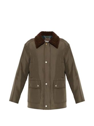 Maison Margiela jas met kraag van schapenvacht en klepzakken