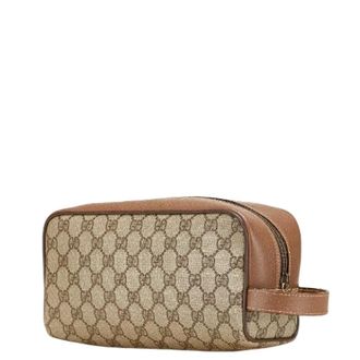 Gucci Pre-owned Clutches, male, Beige, Size: ONE SIZE Pre-owned GG Supreme PVC Clutch Bag