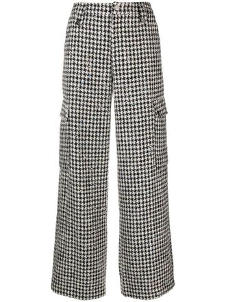 Rotate Broek met pied-de-poule print - Zwart