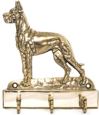 OEM Gran Dan&eacute;s I - Colgador De Llaves Con Perro, Soporte De Lat&oacute;n Para Accesorios Para Perros, Elegante Decoraci&oacute;n Para El Pasillo De Art-dog