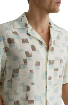Reiss Vespucci Linen Camp Shirt in Off White at Nordstrom, Size Xx-Large