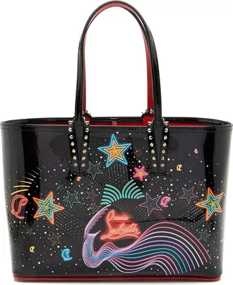 Christian Louboutin Black Leather Starlight Cabata Small Tote (Authentic Pre- Loved)