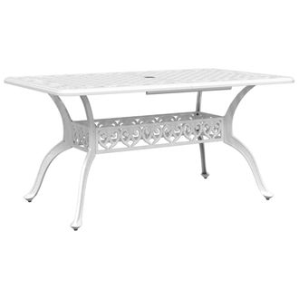 vidaXL Mesa De Jard&iacute;n Aluminio Fundido Blanco 150x90x72 Cm Vidaxl