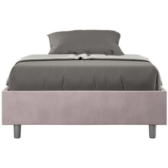 ITYhome Letto una piazza e mezza rivestito in Microfibra - azelia - Colore: Glicine - Tipologia Letto: Senza Rete - Dimensione Rete: 110x190