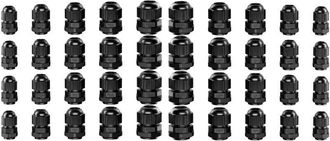 OEM Prensaestopas - Paquete De 40 Prensaestopas De Pl&aacute;stico Impermeables De 3,5-13 Mm, Sellos De Protecci&oacute;n De Cables, Pg 7/9/11/13,5/16, Negro