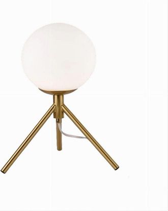 Trade Shop Trade Shop Traesio - Trade Shop - Lampada Da Tavolo Minimalista Bronzo Treppiedi Con Sfera Lume Abat Jour G9 D35
