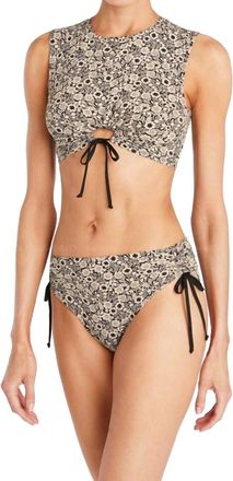 Robin Piccone Aubrey High Waist Bikini Bottom In Black Ivory