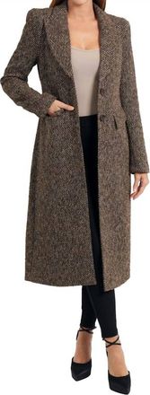 Love Token Elinor Long Coat In Brown