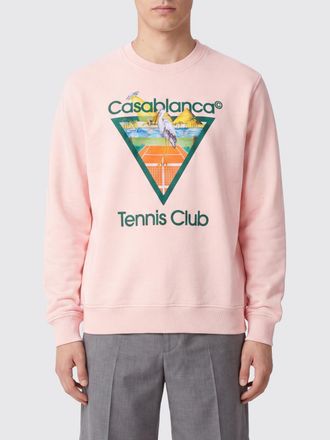Casablanca Felpa girocollo in cotone organico con logo a contrasto sul davanti