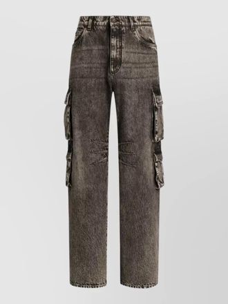 Dolce & Gabbana cargo trousers distressed finish belt loops pockets