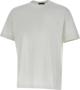 Herno Resort T-Shirt van katoen en lichte stretch nylon - Heren - T-shirts - Wit - 2XL - Katoen - Tops