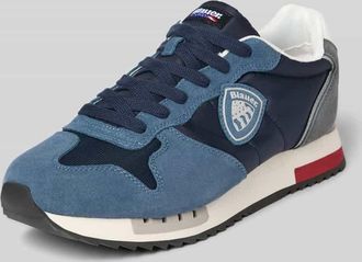 Blauer Sneaker mit Label-Details Modell QUEENS05 in Marine, Gr&ouml;&szlig;e 41