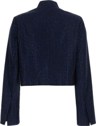 Pinko Gekralde blazer met twee knopen - Dames - Blazers - Blauw - L - Leer - Jassen
