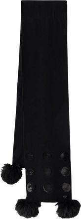 Joseph Ribkoff Sjaal met Polka-Dot Nepbont Pompon - Dames - Wintersjaals - Zwart - ONE Size - Nepbont - Accessoires