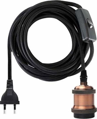 OEM Casquillo E27 Con Interruptor. Cable El&eacute;ctrico De 3,5 Metros Recubierto De Tela Para Portal&aacute;mparas Edison Retro, L&aacute;mparas Colgantes Y L&aacute;mparas Creativ