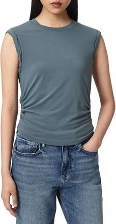 AllSaints West Side Ruched Tank in Lunar Blue at Nordstrom, Size X-Small