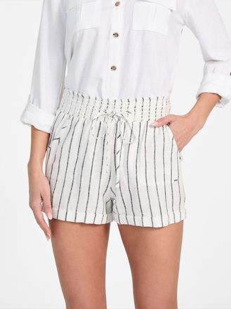 Guess Harper Striped Linen-Blend Shorts