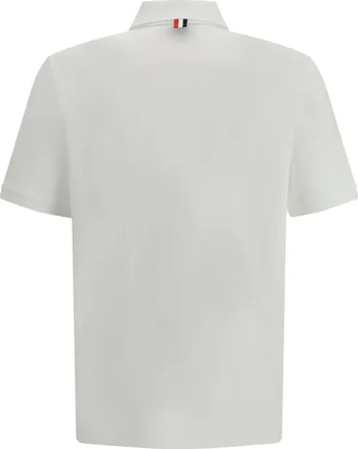 Thom Browne Mens Polo Whit Iconic Bands White Cotton Shirts T-shirts And Polos