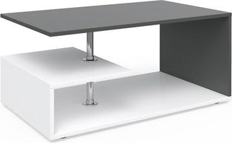 Vicco Mesa De Centro Guillermo, Blanco/antracita, 91 X 52,6 Cm