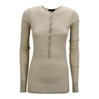 SOEUR Long Sleeve Tops, female, Beige, Size: XS Isabella T-shirt