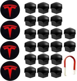OEM Tapa Para Tuerca De Rueda De Coche Con Herramienta De Extracci&oacute;n Para Tesla Model 3, Sx (rojo)
