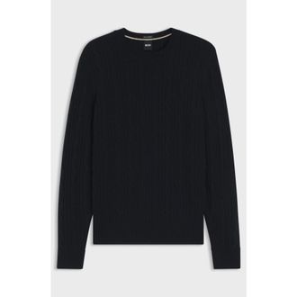 HUGO BOSS Cable-Knit Sweater In Wool And Cashmere, Size XX-Large