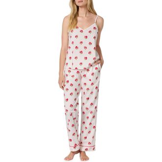 Bedhead Pajamas Print Cotton Crop Pajamas in Celeste at Nordstrom, Size X-Large