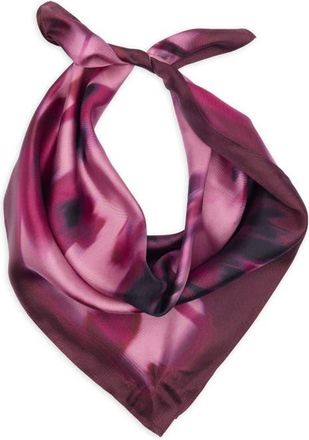Nordstrom Print Silk Square Scarf in Burgundy Blurred Floral at Nordstrom
