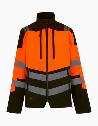 Regatta Mens Regatta Professional Mens Hi-Vis 3 Layer Soft Shell Jacket - Black/Multi - Size: 46/Regular