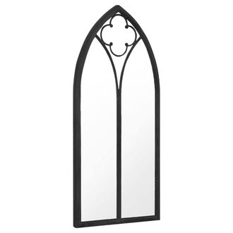 Berkfield Home Garden Mirror Black 100x45 cm Iron for Outdoor Use