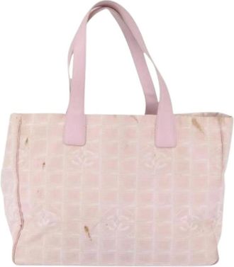 Chanel Pre-owned Tote Bags, female, Pink, Size: ONE SIZE Pre-owned Nylon Tote Bag