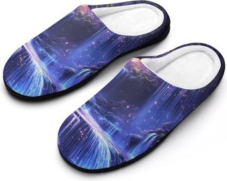 Generic Moon Waterfall Mens Slippers Comfortable And Non-slip Cotton Slipper Shoe for House