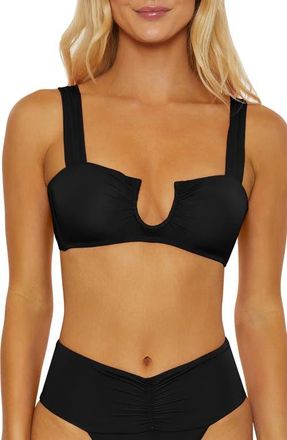 Isabella Rose Taylor Belmore U-Wire Bikini Top in Black at Nordstrom, Size Medium