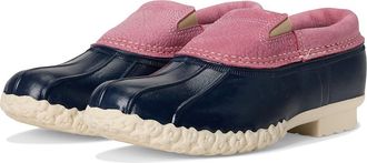L.L.Bean Rubber Moc Slip On Womens Rain Boots Field Rose/Bright Navy/Natural : 7.5 B - Medium, Leather
