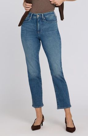NYDJ Marilyn High Waist Ankle Straight Leg Jeans in Breezy Palms at Nordstrom, Size 16