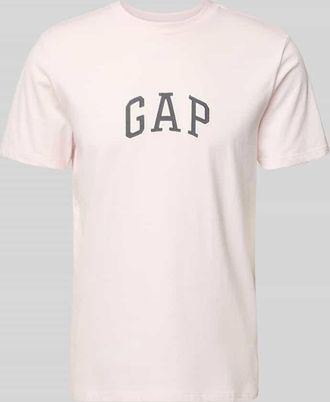 GAP T-Shirt mit Logo-Patch und Rundhalsausschnitt in Hellrosa, Gr&ouml;&szlig;e XXL