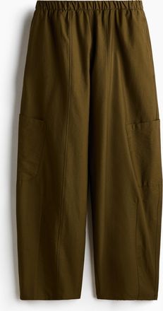 H&M Cargohose mit Balloon Leg - Dunkles Khakigr&uuml;n