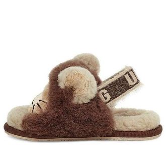 UGG (TD) UGG Fluff Yeah Slide Lion Stuffie Sand Chocolate 1127712T-SCLT