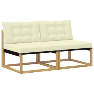 vidaXL Sof&aacute; Intermedio De Exterior Madera Maciza De Acacia Y Textileno Vidaxl