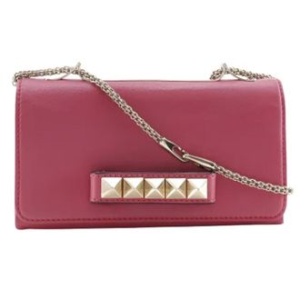 Valentino Pre-owned Cross Body Bags, female, Pink, Size: ONE SIZE Pre-owned Leather Crossbody Bag