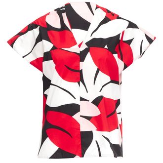 Marni geometric print cap sleeve boxy top