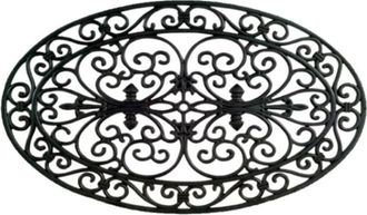Imports Decor Oval Rubber Door Mat - Decorative Non-Slip Outdoor Entryway Mat for Patio, Porch & Garden