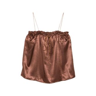 The Nina Studio Ruffled-trim Spaghetti-strap Top