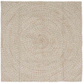 vidaXL vidaXL Tappeti per area Quadrato Naturale e Bianco 120 x 120 cm Juta