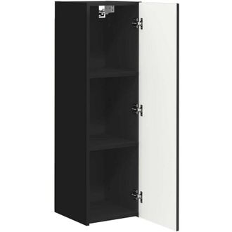 vidaXL Mueble De Tv Montado En La Pared 2 Pcs Negro 30 X 31 X 100 Cm Vidaxl