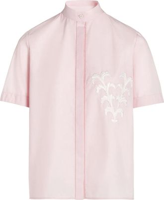 Giambattista Valli Camicia semi trasparente con applicazione a fiori - Rosa
