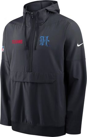 Nike Houston Texans Alt Option Route Anorak Nike Mens NFL 1/2-Zip Hooded Jacket in Blue | 03AT4FA9H-KX4