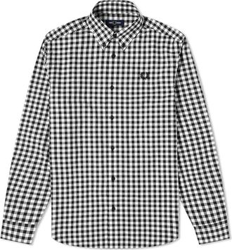 Fred Perry Gingham Overhemd Sneeuwwit - Heren - Casual Overhemden - Veelkleurig - S - Katoen - Overhemden
